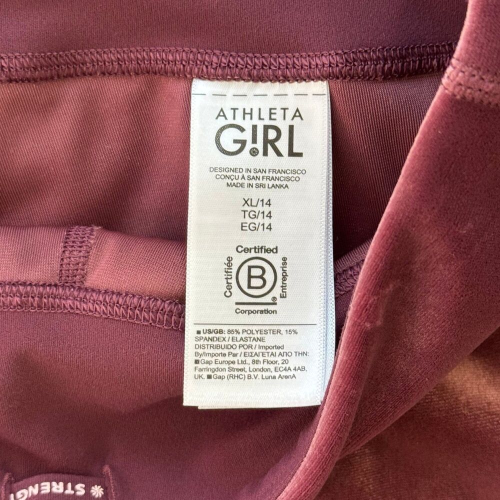 Athleta Girl Chit Chat Velvet Flare Pant in Aubergine Purple Size XL - Picture 7 of 7
